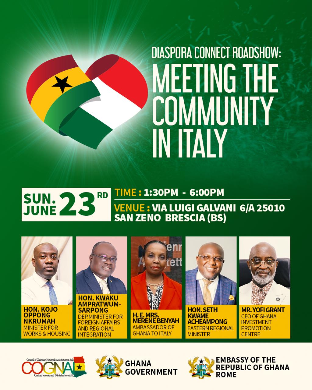 Diaspora Connect: Ghana's Ambassador to Italy meets the Gh Community in Italy.